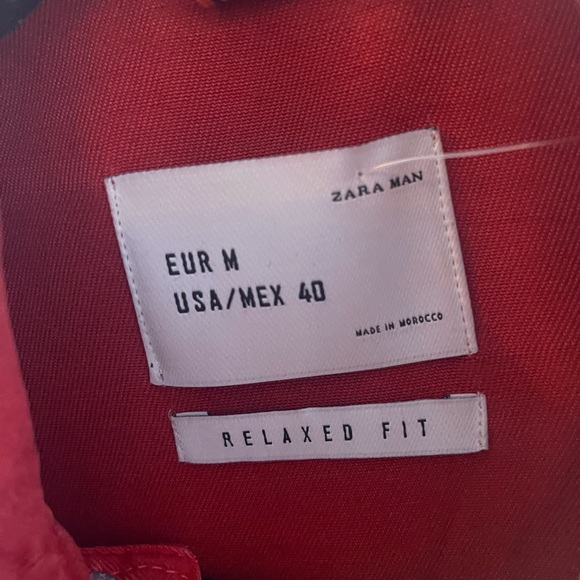NWT Zara Man Red Button Up (M) - Picture 5 of 7